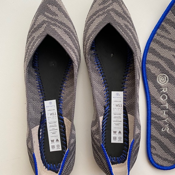 Rothy’s Grey Zebra Print ballet Flats - Picture 7 of 11